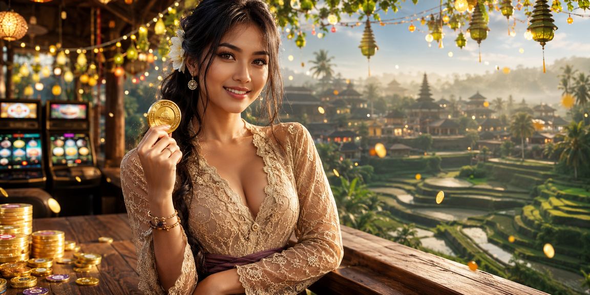 Festival taruhan meriah dengan kerumunan penonton dan layar besar menampilkan event kompetisi