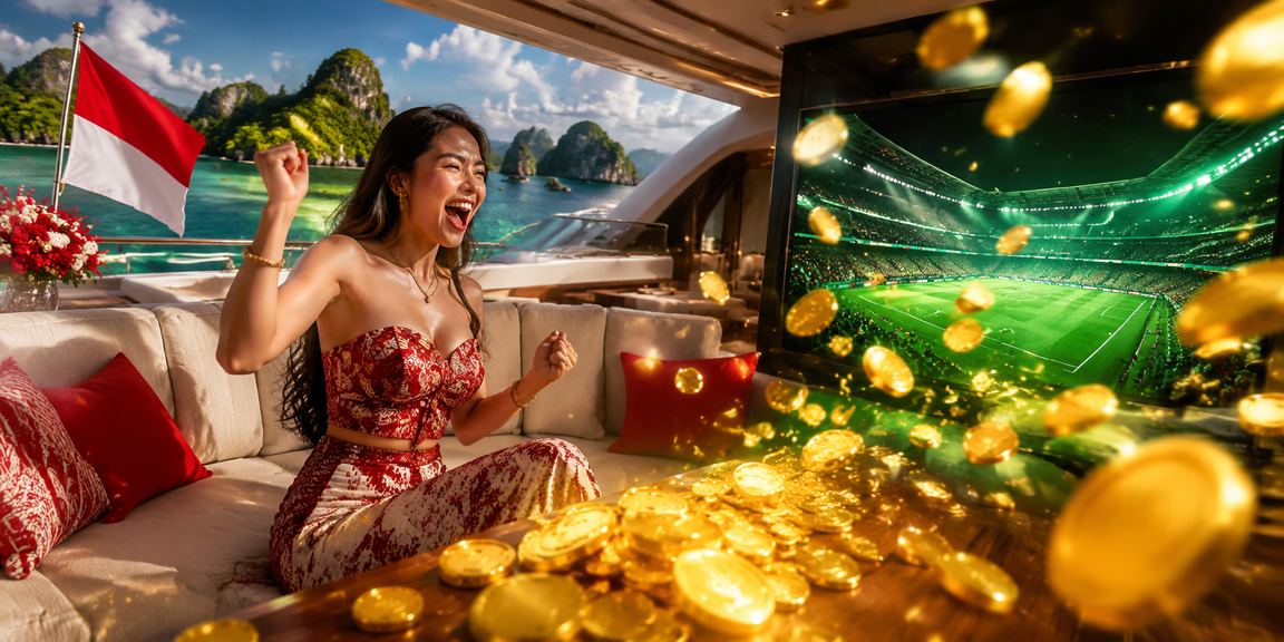 Suasana festival perayaan dengan tampilan bonus pendaftaran yang meriah dan penuh warna